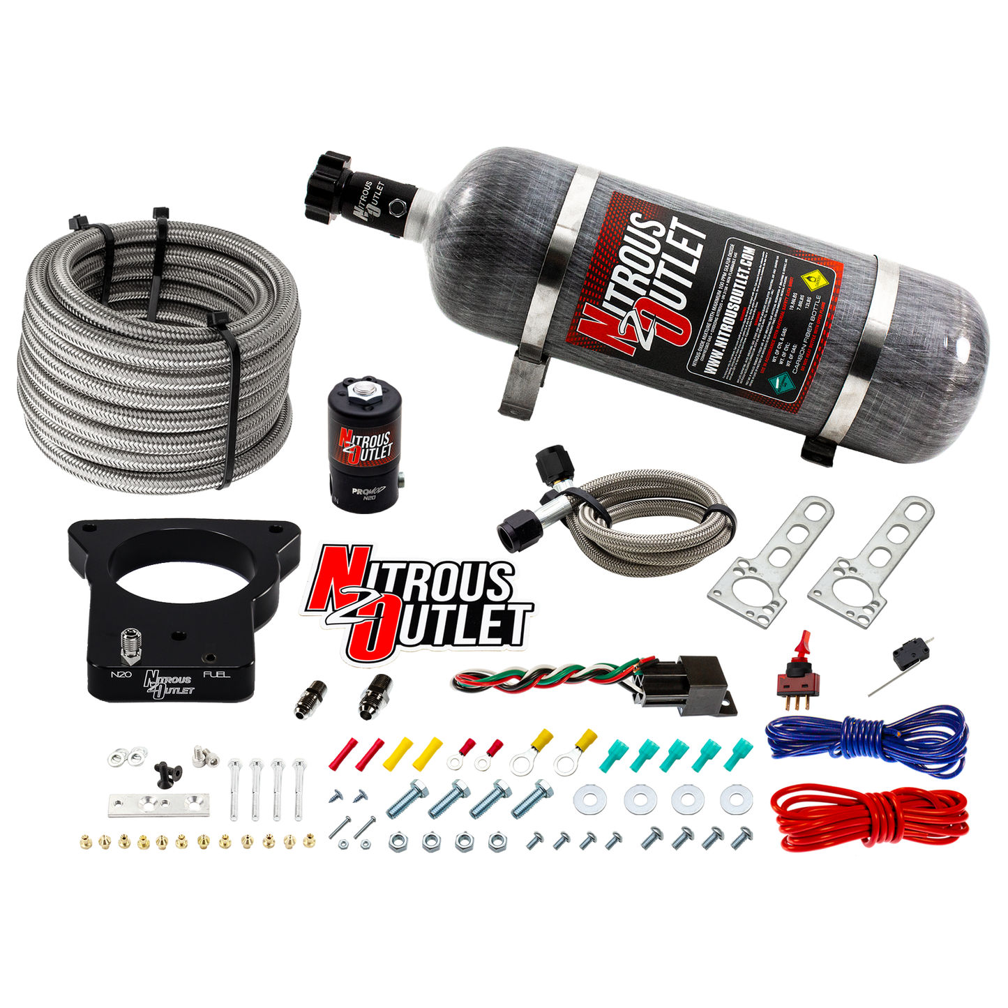 Nitrous Outlet GM 78mm Dry LSX Plate System (50-200HP)(12lb Bottle)(1997-2004 Corvette Requires Part # 00-42000)