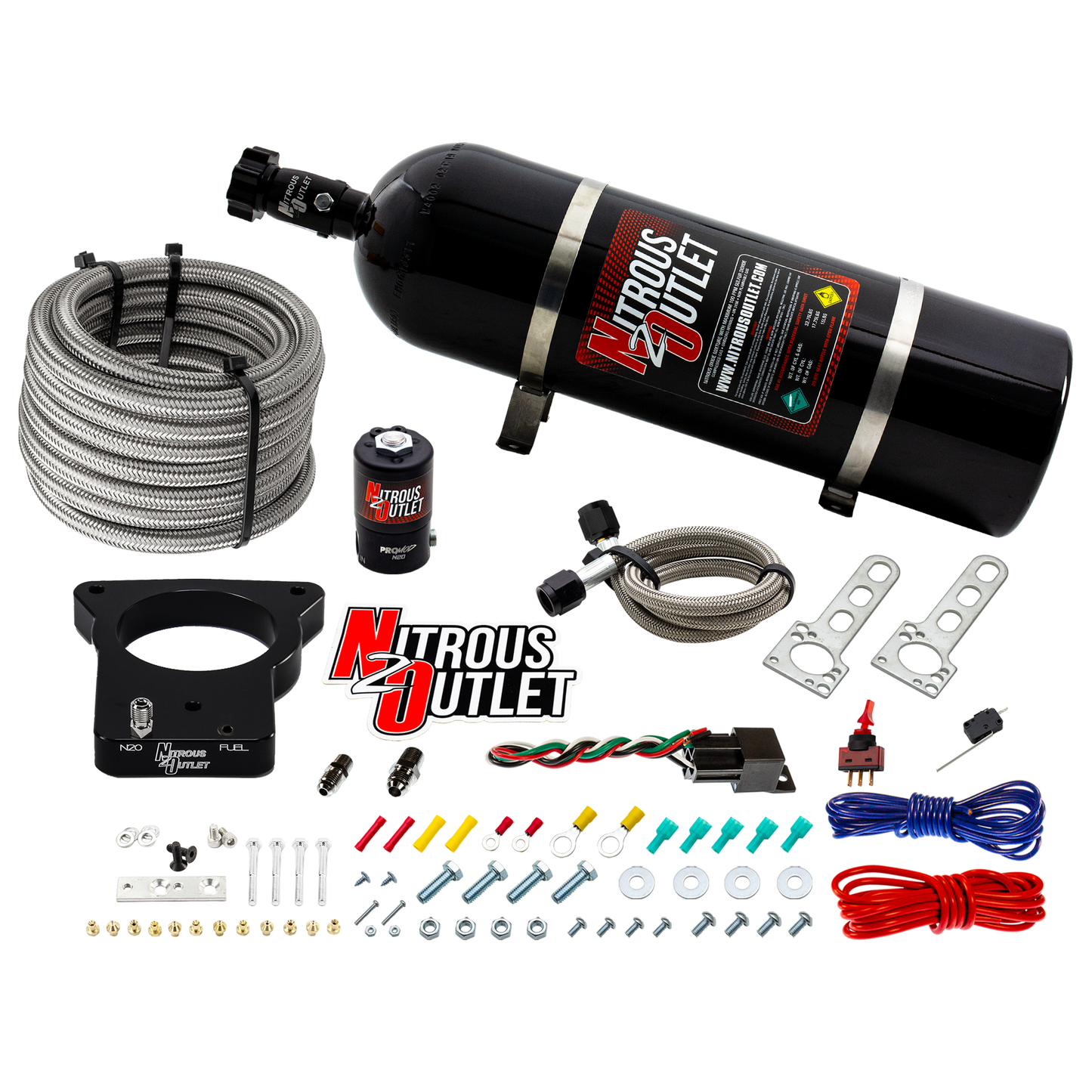 Nitrous Outlet GM 78mm Dry LSX Plate System (50-200HP)(15lb Bottle)(1997-2004 Corvette Requires Part # 00-42000)