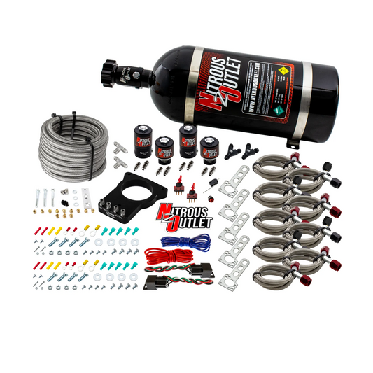 Nitrous Outlet GM 78mm Dual Stage LSX Plate System - Gas/E85 (5-55psi)(50-200HP)(10lb Bottle)(1997-2004 Corvette Requires Part # 00-42000)
