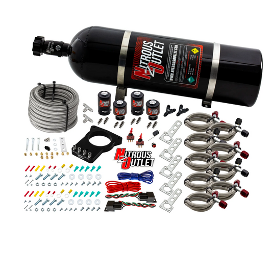 Nitrous Outlet GM 78mm Dual Stage LSX Plate System - Gas/E85 (5-55psi)(50-200HP)(15lb Bottle)(1997-2004 Corvette Requires Part # 00-42000)