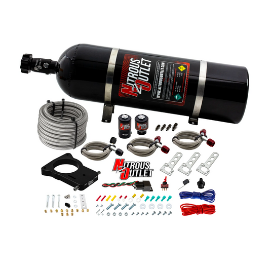 Nitrous Outlet GM 78mm LSX Truck Plate System - Gas/E85 (5-55psi)(50-200HP)(15lb Bottle)