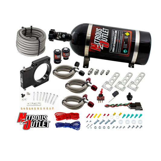 Nitrous Outlet GM 90mm LSX Truck Plate System - Gas/E85 (5-55psi)(50-200HP)(10lb Bottle)