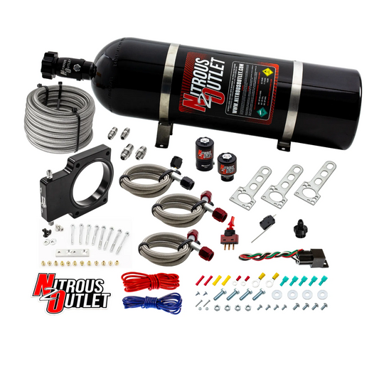 Nitrous Outlet GM 90mm LSX Truck Plate System - Gas/E85 (5-55psi)(50-200HP)(15lb bottle)