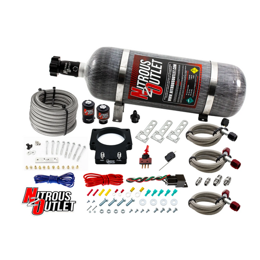 Nitrous Outlet GM 90mm LSX Plate System - Gas/E85 (5-55psi)(50-200HP)(12lb Bottle)(1997-2004 Corvette Requires Part # 00-42000)