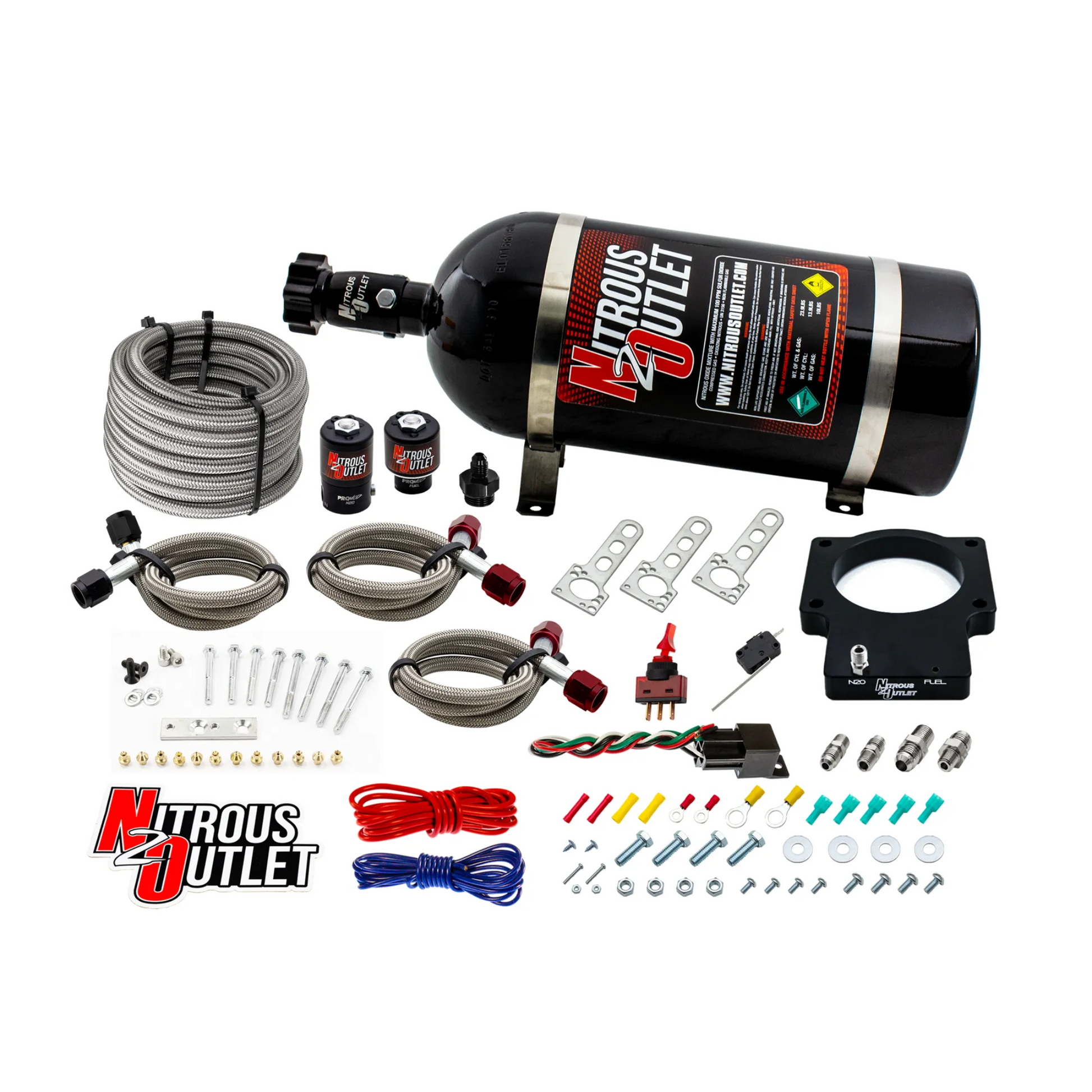 Nitrous Outlet GM 92mm Dry LSX Plate System (50-200HP)(10lb Bottle)(1997-2004 Corvette Requires Part # 00-42000)