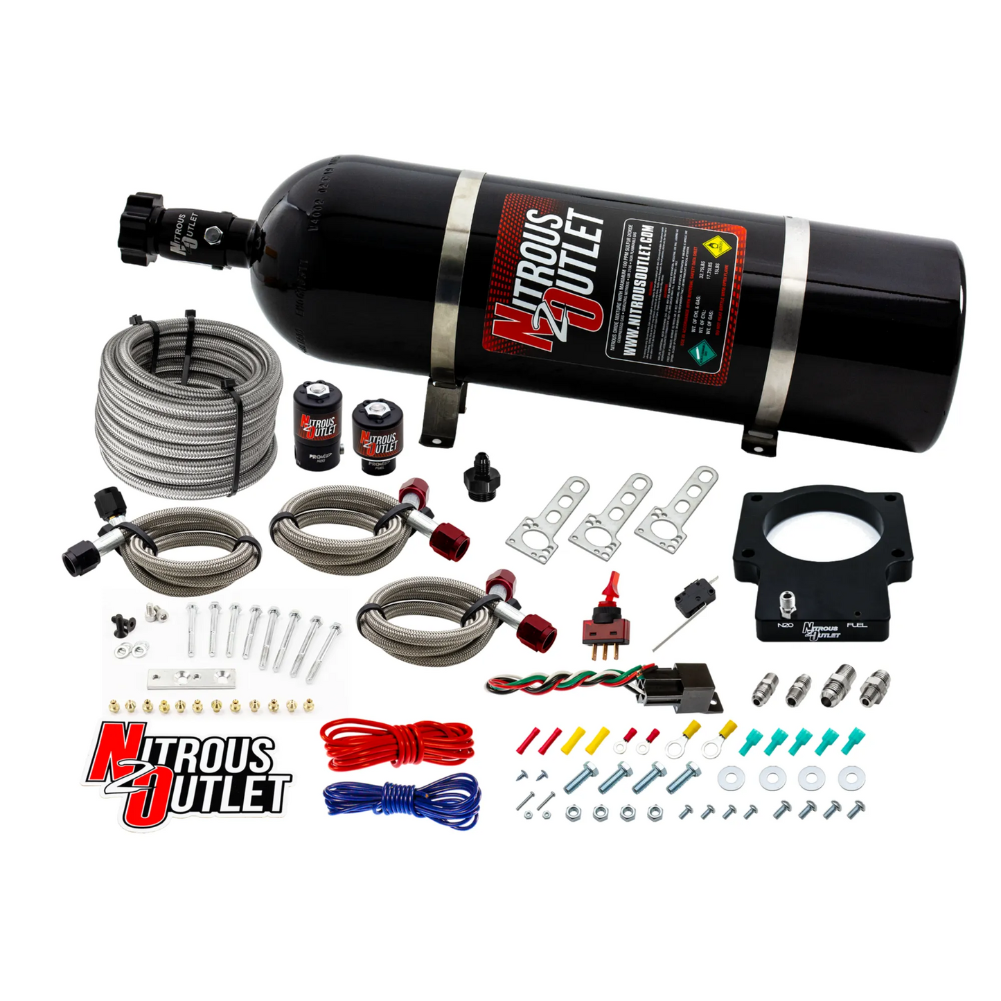 Nitrous Outlet GM 92mm Dry LSX Plate System (50-200HP)(15lb Bottle)(1997-2004 Corvette Requires Part # 00-42000)