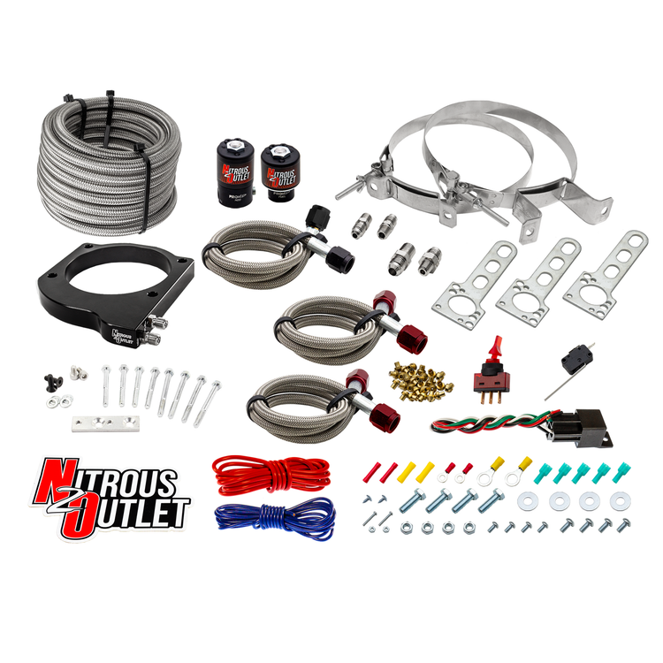 Nitrous Outlet GM 102mm LSX Plate System - Gas/E85 (5-55psi)(50-200HP)(No Bottle)(1997-2004 Corvette Requires Part # 00-42000)