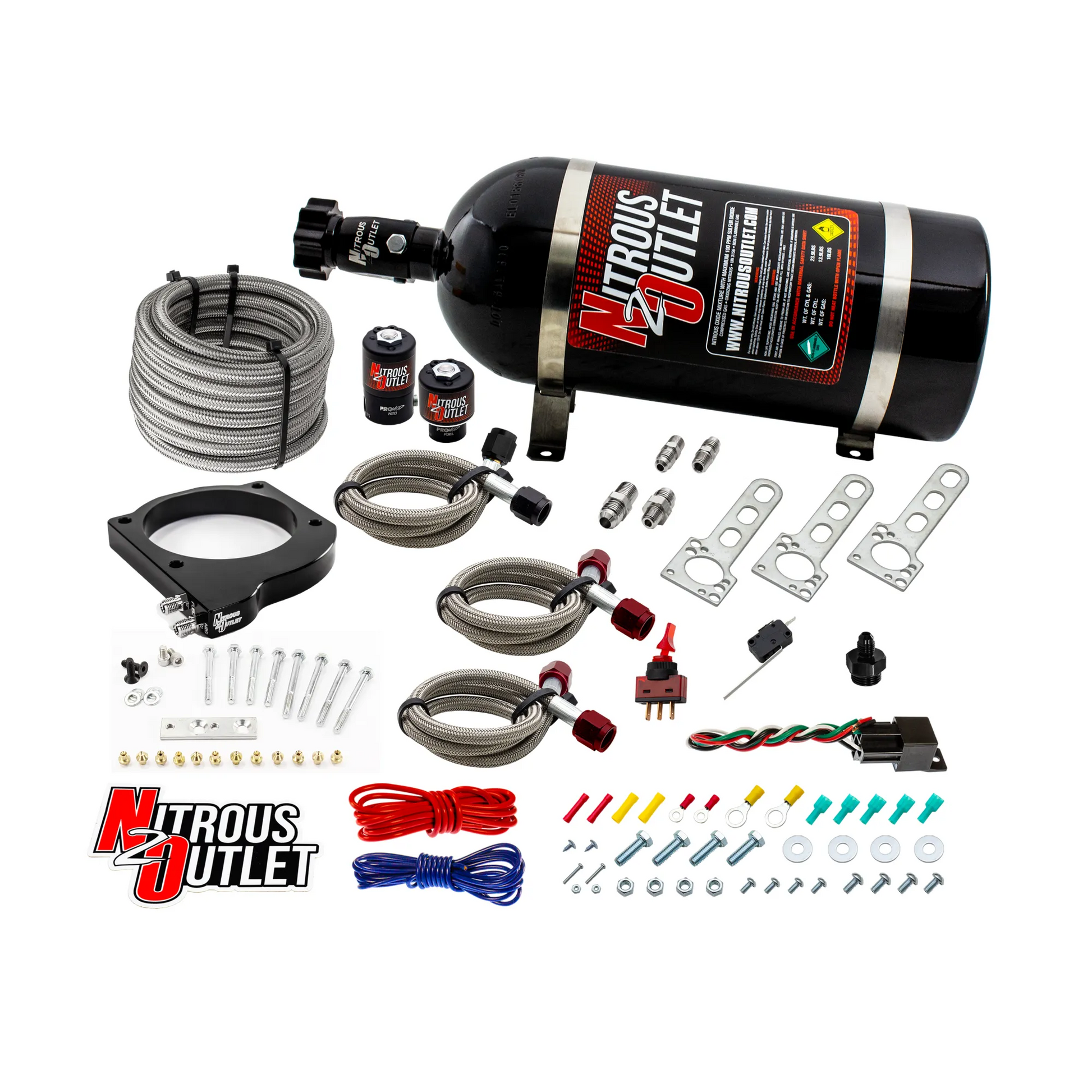 Nitrous Outlet GM 102mm LSX Truck Plate System - Gas/E85 (5-55psi)(50-200HP)(10lb Bottle)