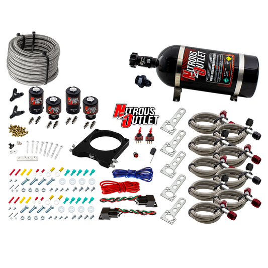 Nitrous Outlet GM 102mm LSX Dual Stage Plate System - Gas/E85 (5-55psi)(50-200HP)(10lb Bottle)(1997-2004 Corvette Requires Part # 00-42000)