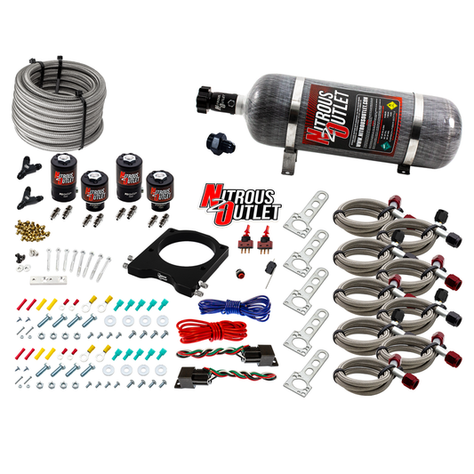 Nitrous Outlet GM 102mm LSX Dual Stage Plate System - Gas/E85 (5-55psi)(50-200HP)(12lb Bottle)(1997-2004 Corvette Requires Part # 00-42000)