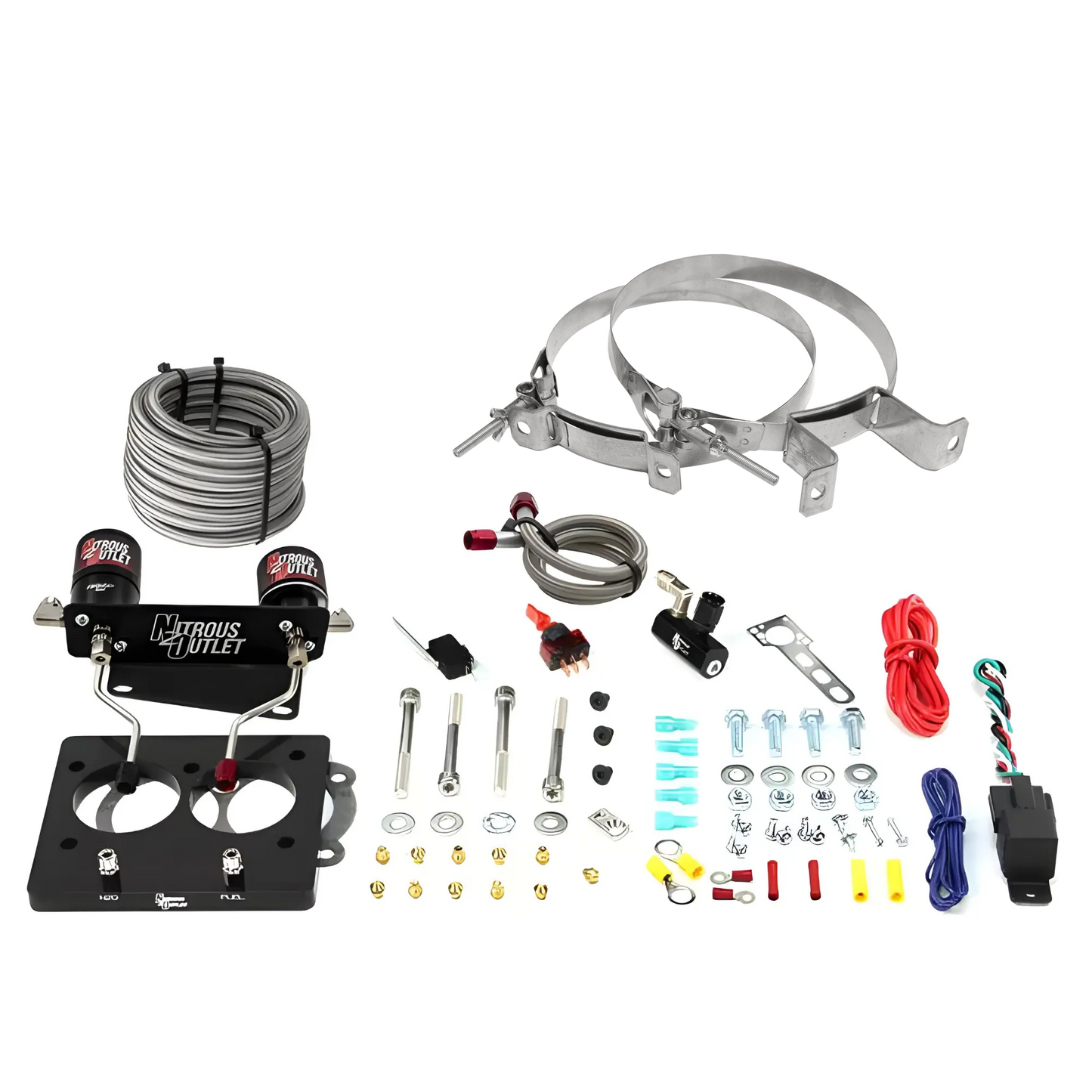 Nitrous Outlet GM/Pontiac 52mm 1993-1997 Camaro/Firebird/Impala LT1 Hard-line Plate System - Gas/E85 (5-55psi)(50-200HP)(No Bottle)