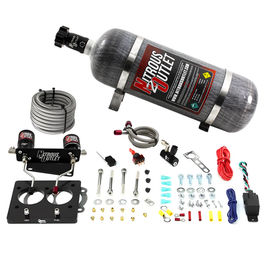 Nitrous Outlet GM/Pontiac 52mm 1993-1997 Camaro/Firebird/Impala LT1 Hard-line Plate System - Gas/E85 (5-55psi)(50-200HP)(12lb Bottle)