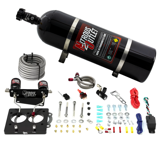 Nitrous Outlet GM/Pontiac 52mm 1993-1997 Camaro/Firebird/Impala LT1 Hard-line Plate System - Gas/E85 (5-55psi)(50-200HP)(15lb Bottle)