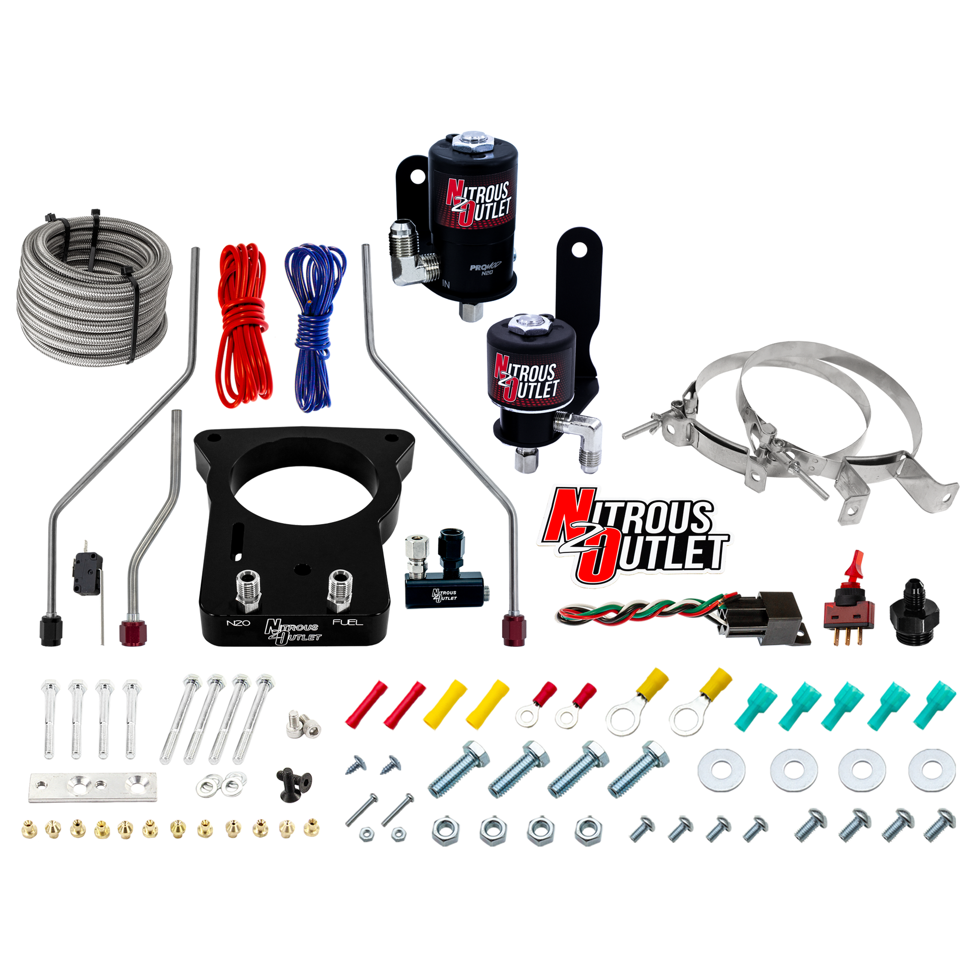 Nitrous Outlet GM/Pontiac 78mm 1998-2002 Camaro/Firebird Hard-line Plate System - Gas/E85 (5-55psi)(50-200HP)(No Bottle)