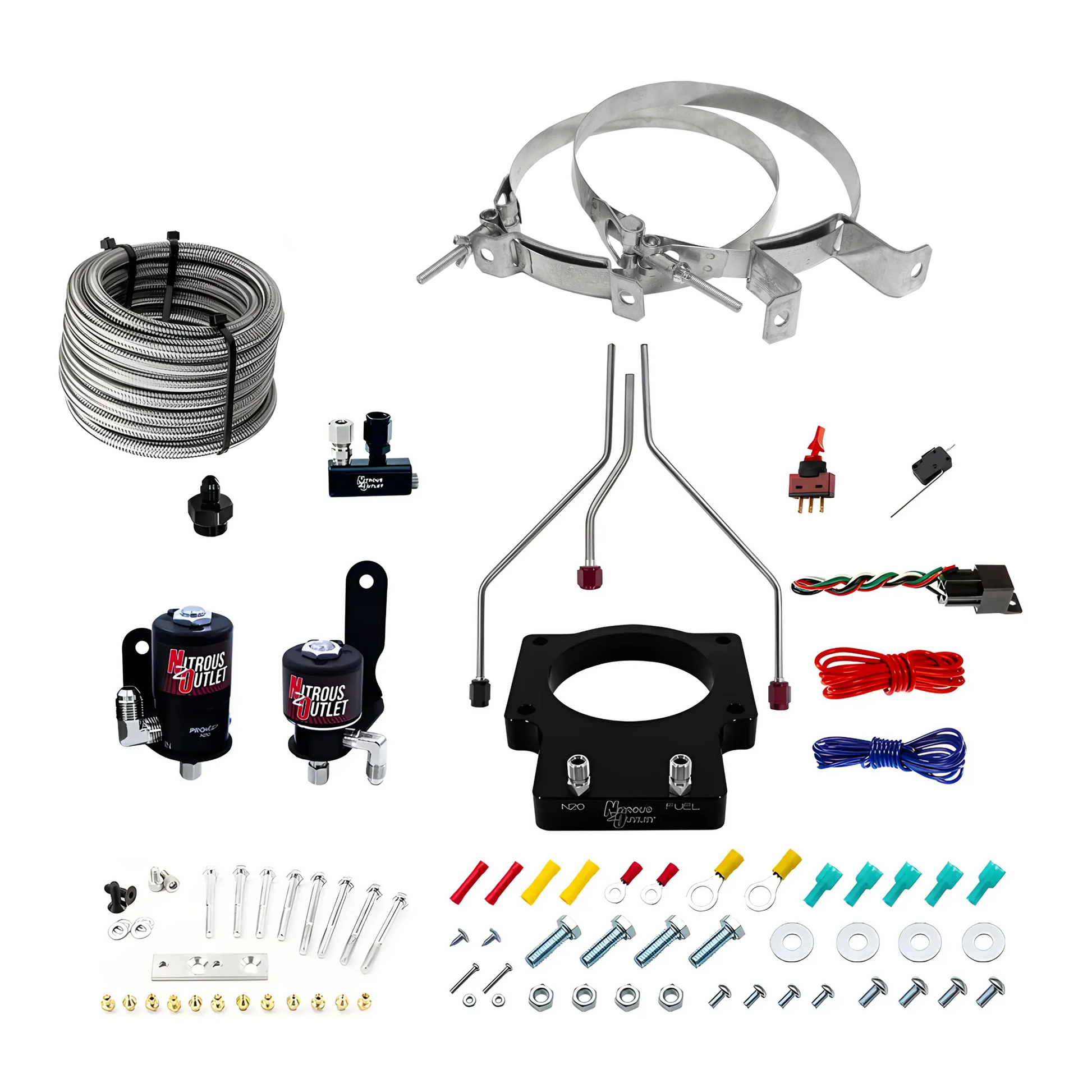 Nitrous Outlet GM/Pontiac 90mm Fast Intake 1998-2002 Camaro/Firebird Hard-line Plate System - Gas/E85 (5-55psi)(50-200HP)(No Bottle)