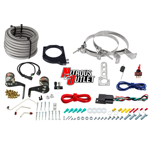 Nitrous Outlet GM 102mm Fast Intake 2010-2015 Camaro Hard-line Plate System - Gas/E85 (5-55psi)(50-200HP)(No Bottle)