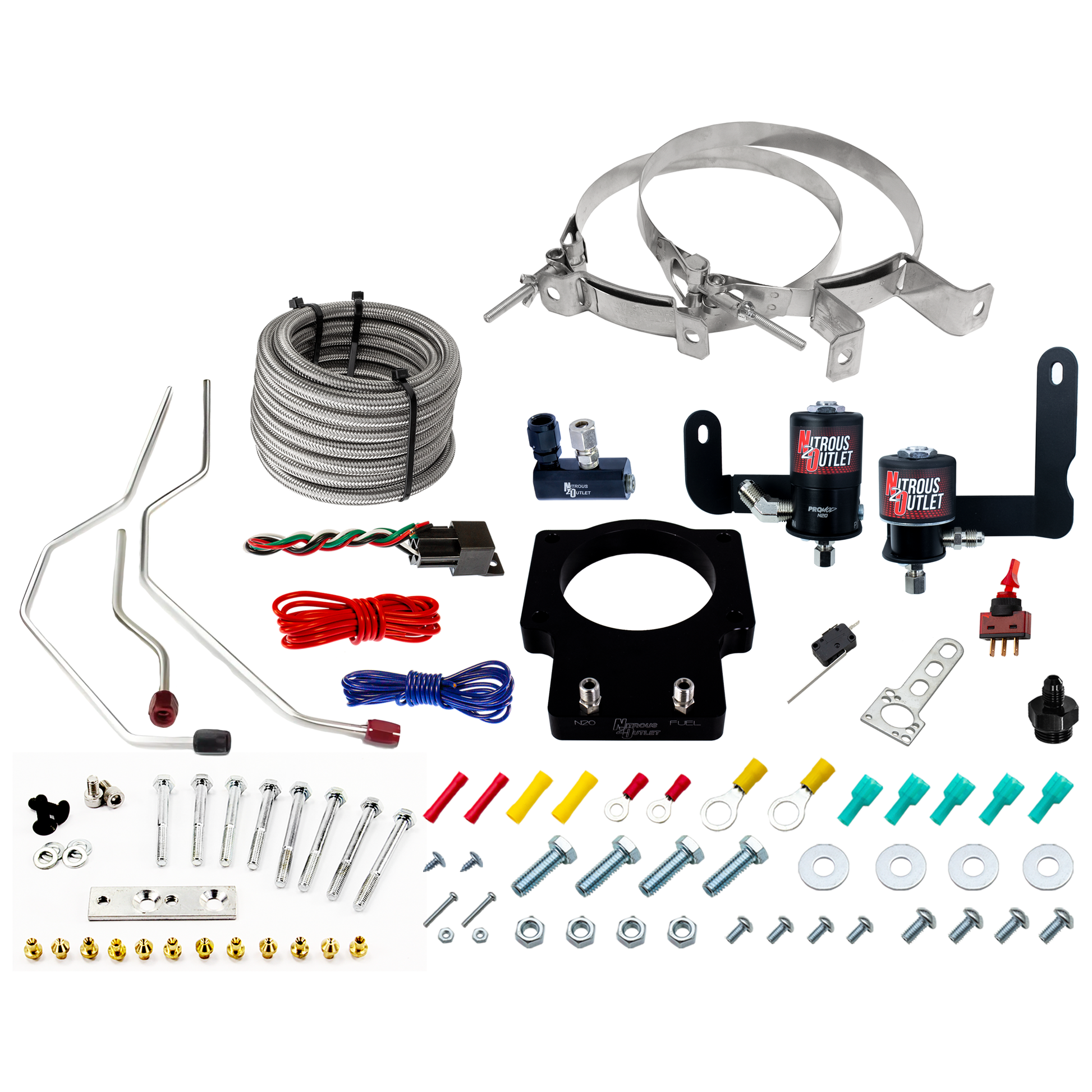 Nitrous Outlet Pontiac 90mm 2008-2009 G8 GT/GXP Hard-line Plate System - Gas/E85 (5-55psi)(50-200HP)(No Bottle)