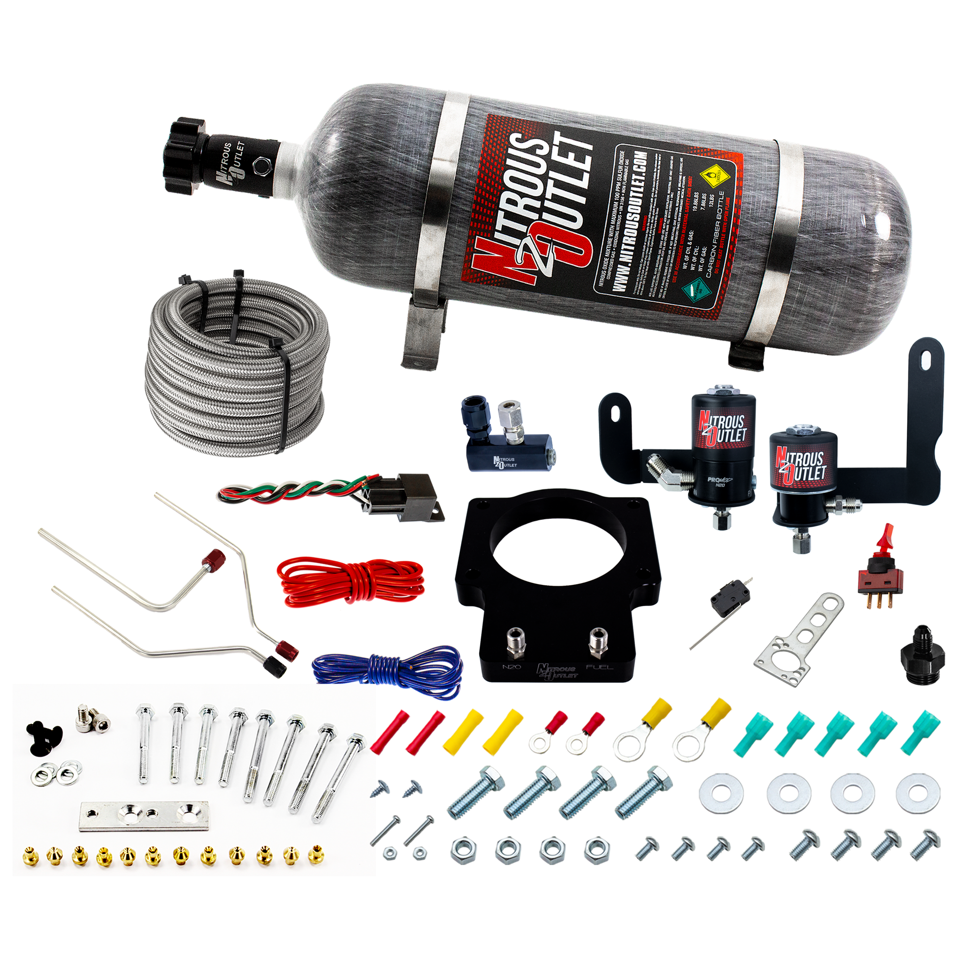 Nitrous Outlet Pontiac 90mm Fast Intake 2004-2006 GTO Hard-line Plate System - Gas/E85 (5-55psi)(50-200HP)(12lb Bottle)