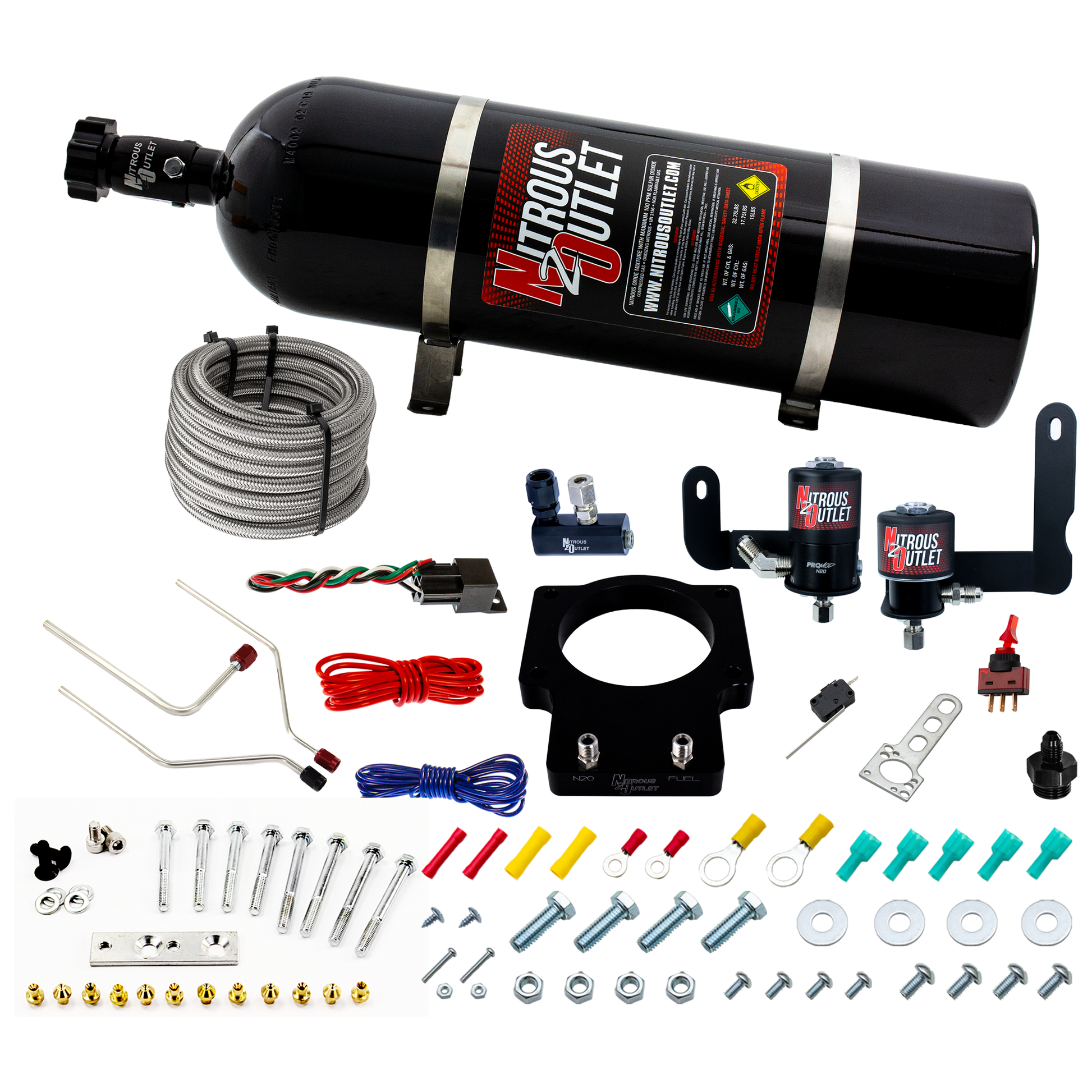 Nitrous Outlet Pontiac 90mm Fast Intake 2004-2006 GTO Hard-line Plate System - Gas/E85 (5-55psi)(50-200HP)(15lb Bottle)