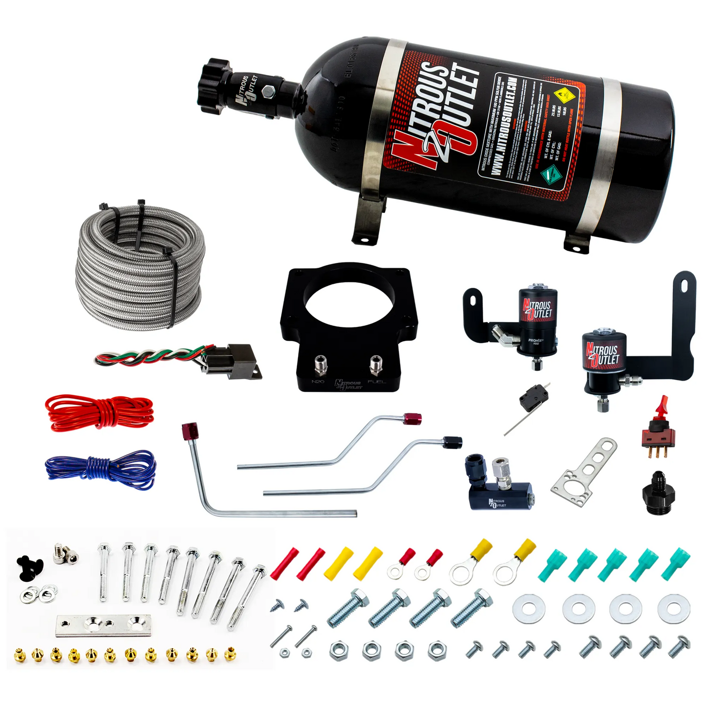 Nitrous Outlet Pontiac 92mm Fast Intake 2004-2006 GTO Hard-line Plate System - Gas/E85 (5-55psi)(50-200HP)(10lb Bottle)