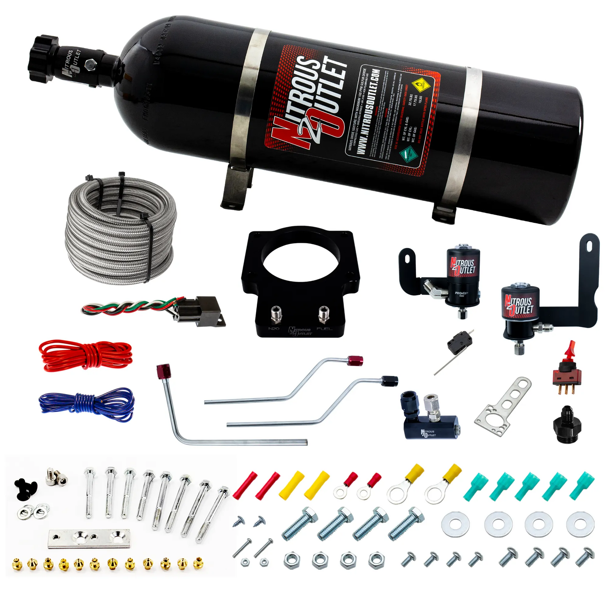 Nitrous Outlet Pontiac 92mm Fast Intake 2004-2006 GTO Hard-line Plate System - Gas/E85 (5-55psi)(50-200HP)(15lb Bottle)