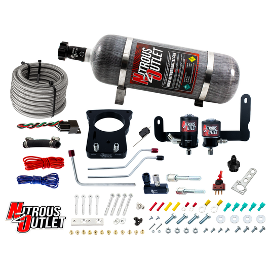 Nitrous Outlet GM 78mm 1997-2004 Corvette Hard-line Plate System - Gas/E85 (5-55psi)(50-200HP)(12lb Bottle)