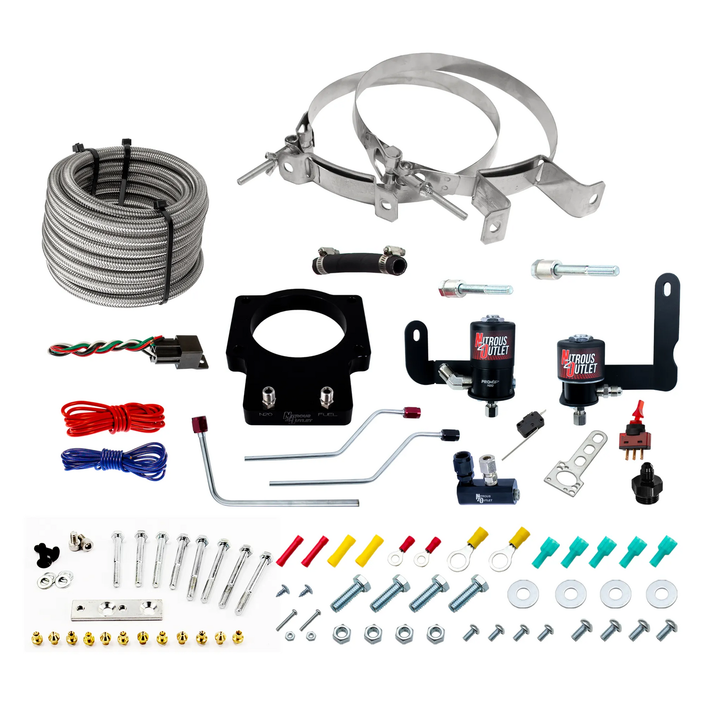 Nitrous Outlet GM 92mm Fast Intake 1997-2004 Corvette Hard-line Plate System - Gas/E85 (5-55psi)(50-200HP)(No Bottle)