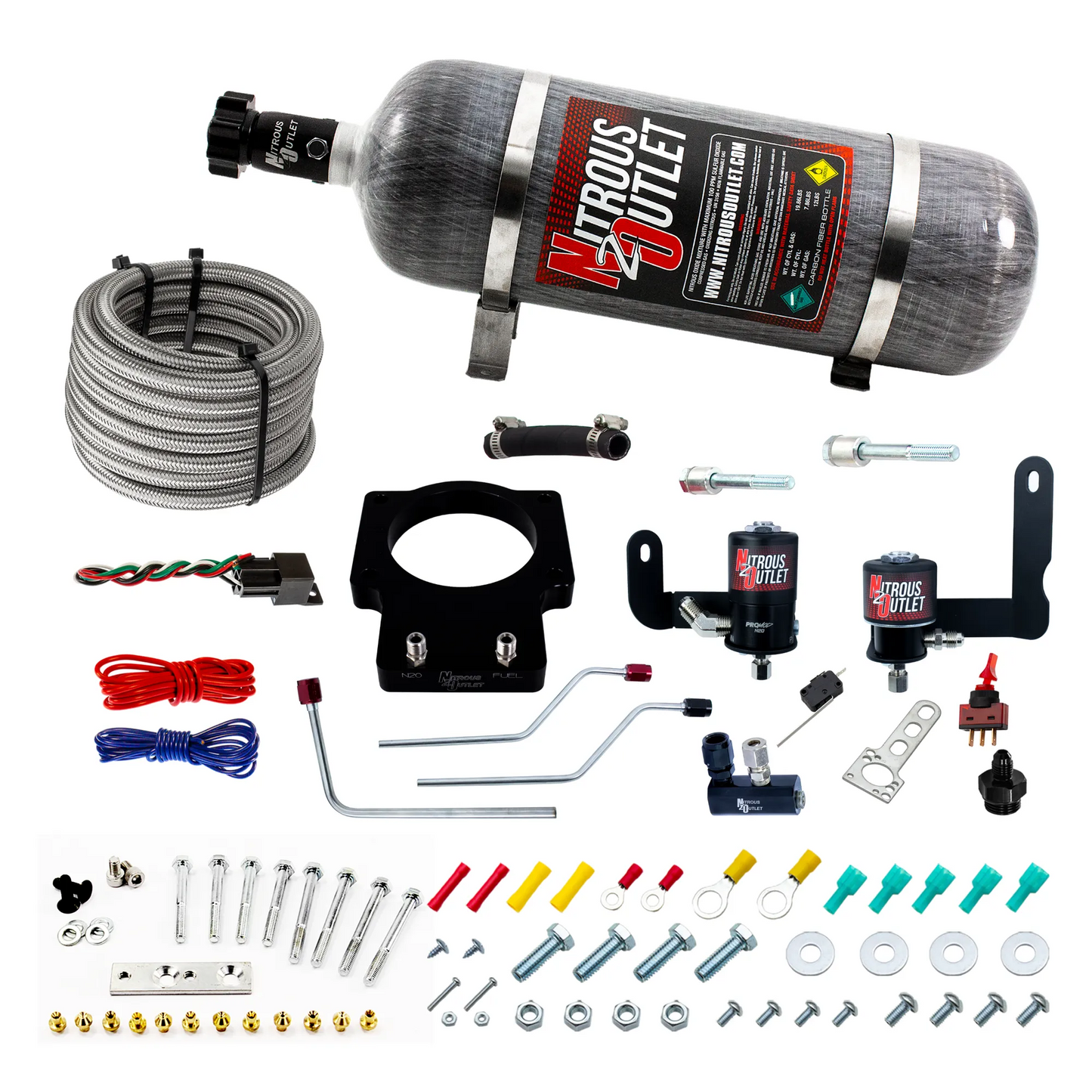 Nitrous Outlet GM 92mm Fast Intake 1997-2004 Corvette Hard-line Plate System - Gas/E85 (5-55psi)(50-200HP)(12lb Bottle)