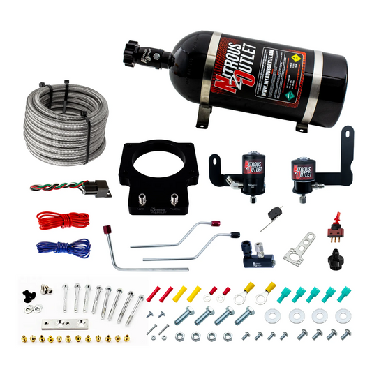 Nitrous Outlet GM 90mm Fast Intake 2005-2009 C6 Corvette Hard-line Plate System - Gas/E85 (5-55psi)(50-200HP)(10lb Bottle)