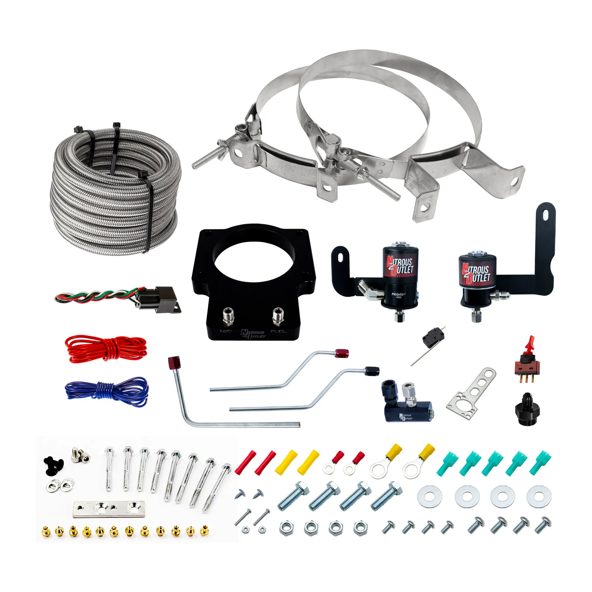 Nitrous Outlet GM 92mm Fast Intake 2005-2009 C6 Corvette Hard-line Plate System - Gas/E85 (5-55psi)(50-200HP)(No Bottle)