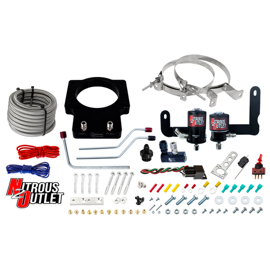 Nitrous Outlet GM 90mm 2005-2007 C6 LS2 Corvette Hard-line Plate System - Gas/E85 (5-55psi)(50-200HP)(No Bottle)