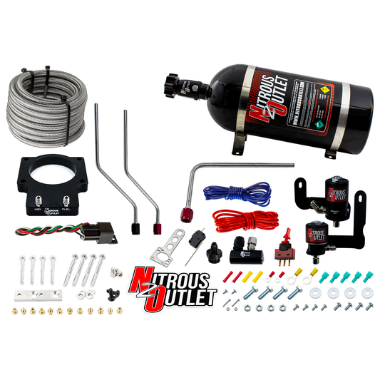 Nitrous Outlet GM 90mm 2008-2013 C6 LS3 Corvette Hard-line Plate System - Gas/E85 (5-55psi)(50-200HP)(10lb Bottle)