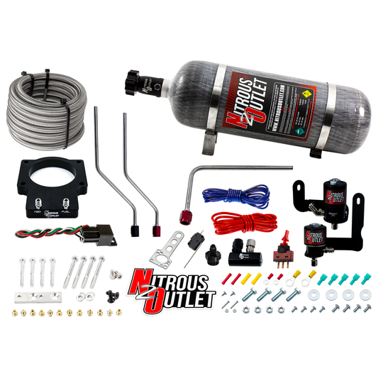 Nitrous Outlet GM 90mm 2008-2013 C6 LS3 Corvette Hard-line Plate System - Gas/E85 (5-55psi)(50-200HP)(12lb Bottle)