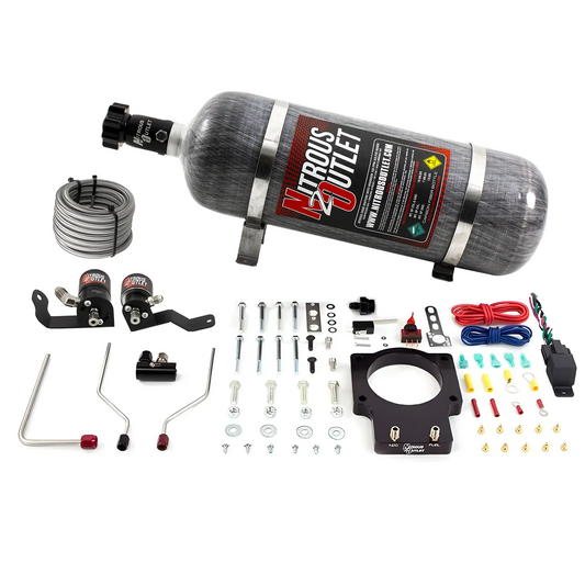 Nitrous Outlet GM 90mm 2005-2013 ZO6 Corvette Hard-line Plate System - Gas/E85 (5-55psi)(50-200HP)(12lb Bottle)