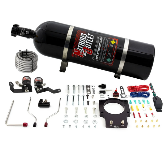 Nitrous Outlet GM 90mm 2005-2013 ZO6 Corvette Hard-line Plate System - Gas/E85 (5-55psi)(50-200HP)(15lb Bottle)