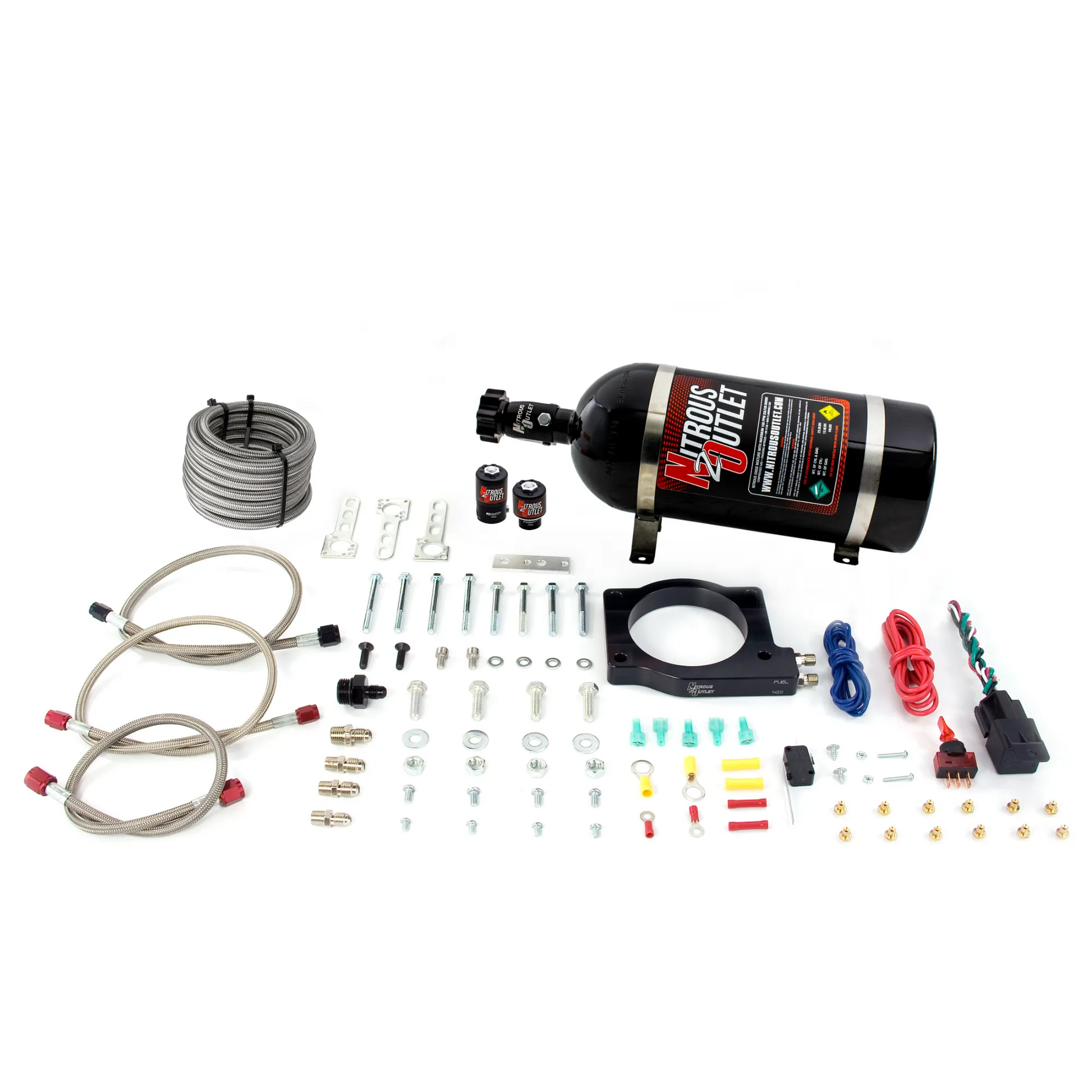 Nitrous Outlet GM 90mm MagnaCharger Plate System - Gas/E85 (5-55psi)(50-200HP)(10lb Bottle)
