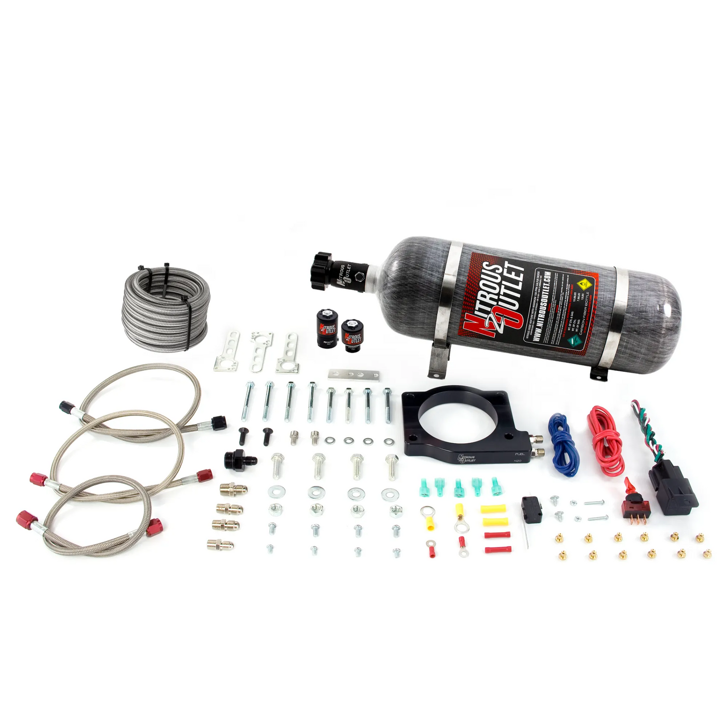 Nitrous Outlet GM 90mm MagnaCharger Plate System - Gas/E85 (5-55psi)(50-200HP)(12lb Bottle)