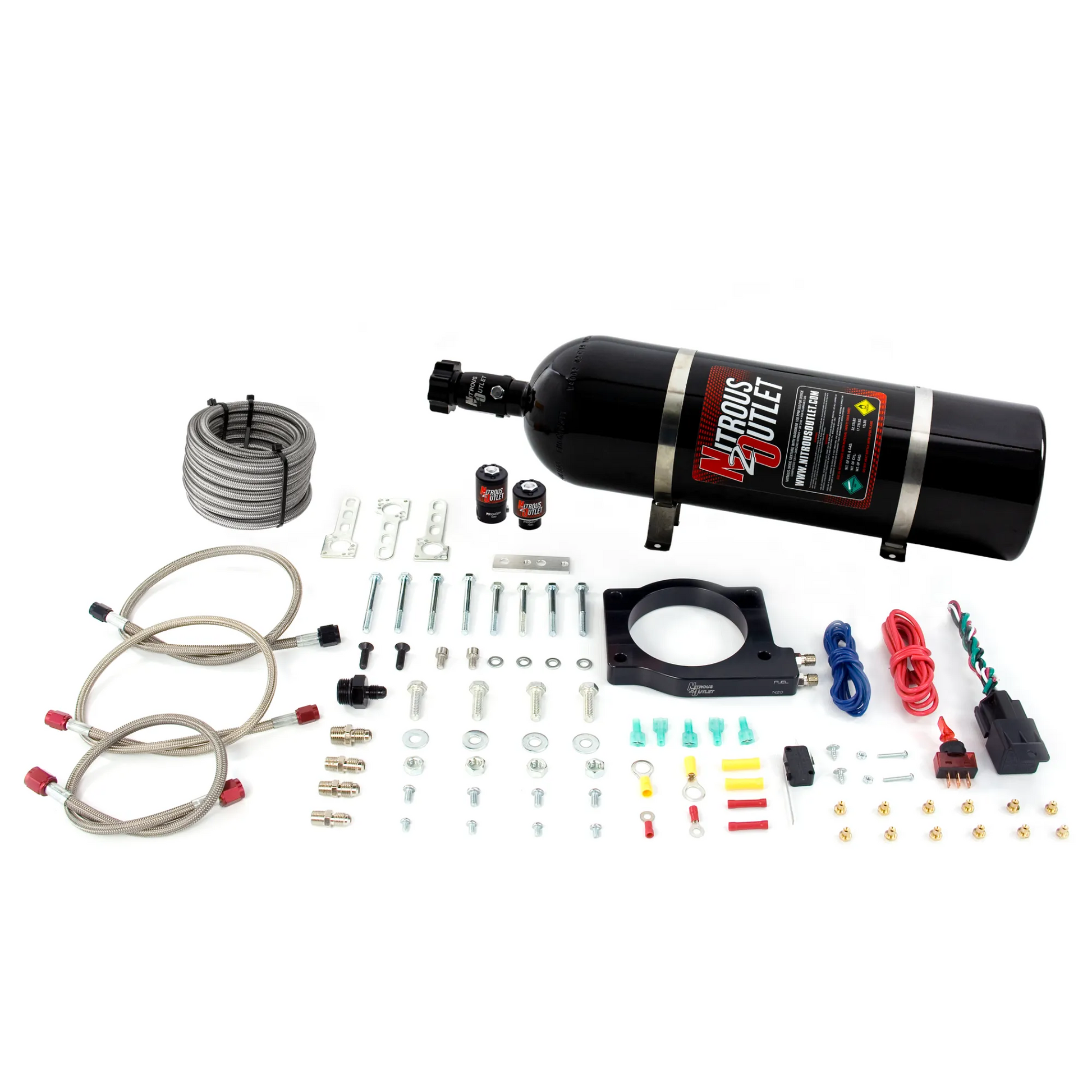 Nitrous Outlet GM 90mm MagnaCharger Plate System - Gas/E85 (5-55psi)(50-200HP)(15lb Bottle)
