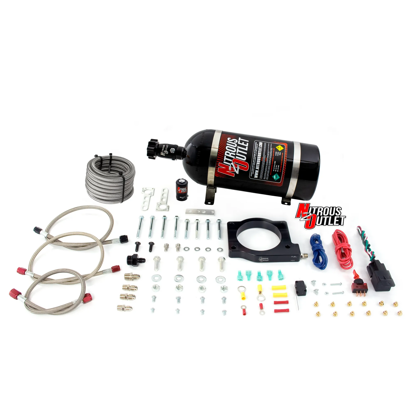 Nitrous Outlet GM 90mm MagnaCharger DRY Plate system (50-200HP)(10lb Bottle)