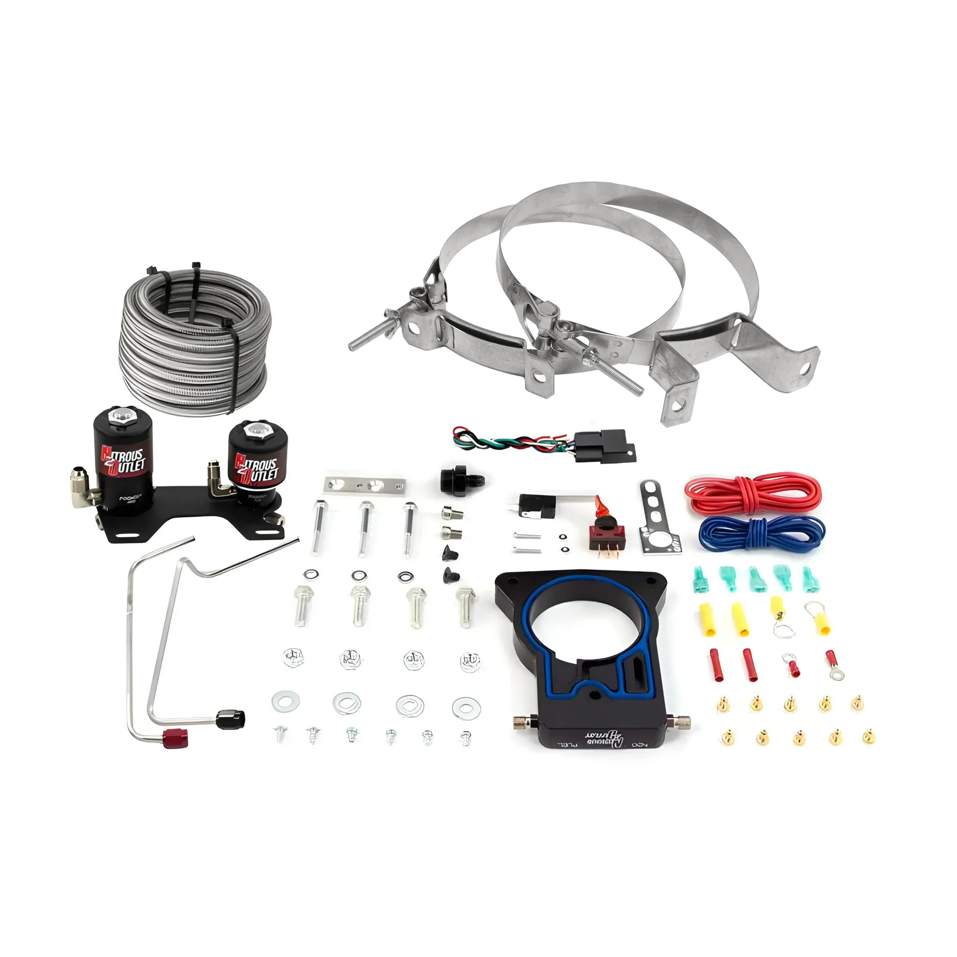 Nitrous Outlet GM 78mm 1999-2007 Classic Truck Hard-line Plate System - Gas/E85 (5-55psi)(50-200HP)(No Bottle)