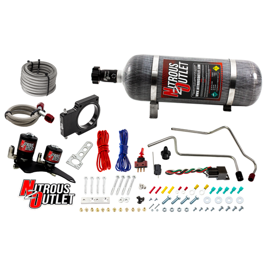Nitrous Outlet GM 90mm 2007-2013 Truck Hard-line Plate System - Gas/E85 (5-55psi)(50-200HP)(12lb Bottle)