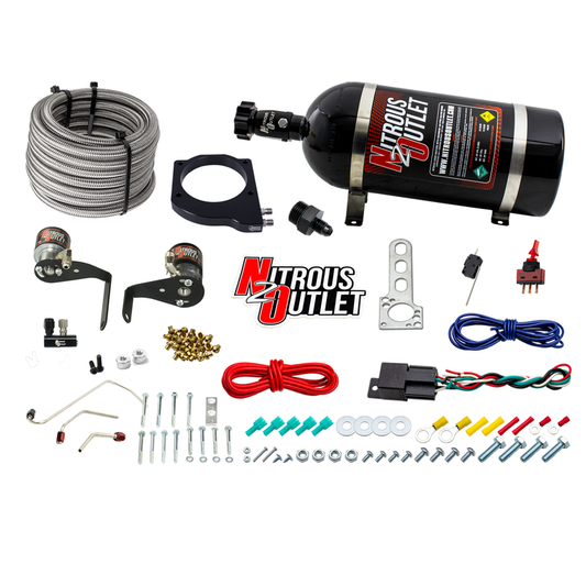 Nitrous Outlet GM 102mm Fast Intake Hard-line Plate System  - Factory Fuel Rails/ Fuel Hard-line Requires Fabrication/2006-2019 Corvette Requires K-Tech Idler Pulley Kit - Gas/E85 (5-55psi)(50-200HP)(10lb Bottle)