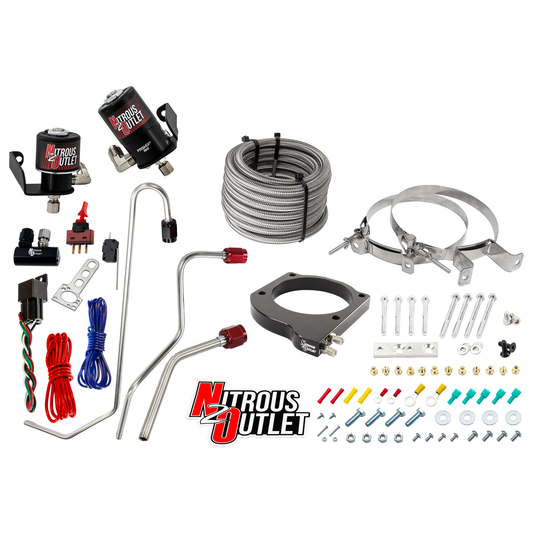 Nitrous Outlet GM 102mm MSD LS7 Atomic AirForce Intake Hard-line Plate System - Aftermarket Fuel Rails/2006-2019 Corvette Requires K-Tech Idler Pulley Kit - Gas/E85 (5-55psi)(50-200HP)(No Bottle)