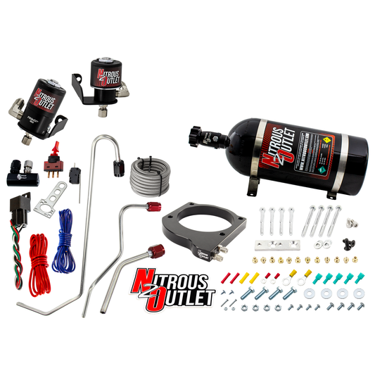 Nitrous Outlet GM 102mm MSD LS7 Atomic AirForce Intake Hard-line Plate System - Aftermarket Fuel Rails/2006-2019 Corvette Requires K-Tech Idler Pulley Kit - Gas/E85 (5-55psi)(50-200HP)(10lb Bottle)