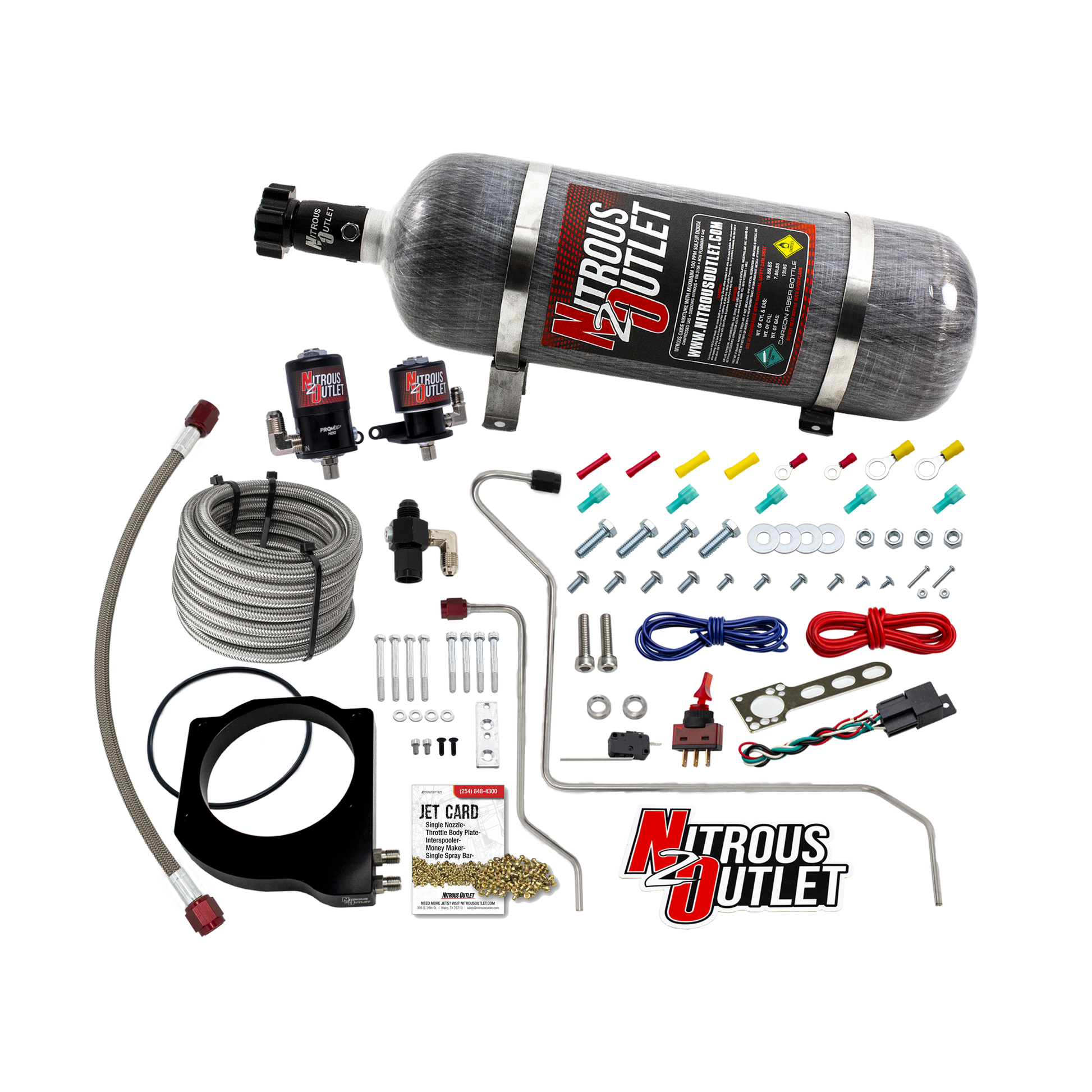 Nitrous Outlet GM 102mm Texas Speed Titan LR-T, SR-1, SR-3, SR-7 Intake Hard-line Plate System - Gas/E85 (5-55psi)(50-200HP)(12lb Bottle)