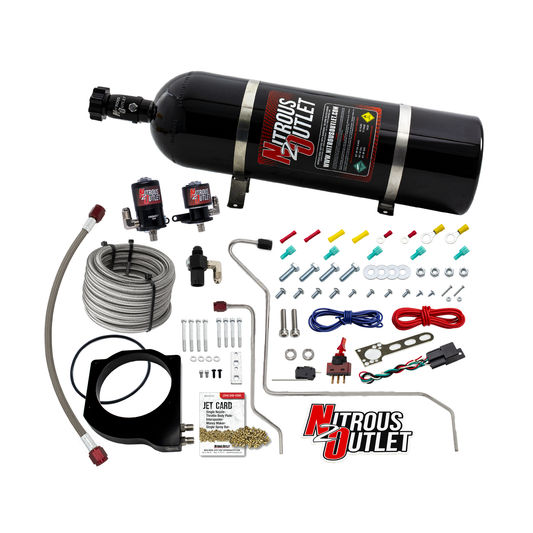Nitrous Outlet GM 102mm Texas Speed Titan LR-T, SR-1, SR-3, SR-7 Intake Hard-line Plate System - Gas/E85 (5-55psi)(50-200HP)(15lb Bottle)