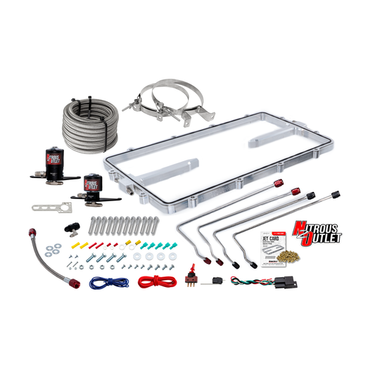 Nitrous Outlet GM 102mm Texas Speed Titan LR-T, SR-1, SR-3, SR-7 Intake Hard-Line Spacer Plate System -Gas/E85 (5-55psi)(50-200HP)(No Bottle)