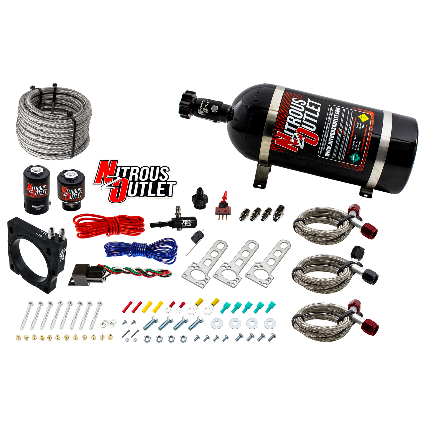 Nitrous Outlet Dodge 80mm 5.7/6.1  Hemi Plate System - Gas/E85 (5-55psi)(50-200HP)(10lb Bottle)