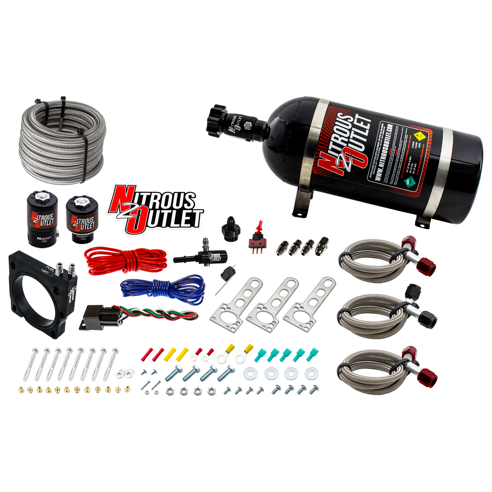 Nitrous Outlet Dodge 80mm 5.7/6.1  Hemi Plate System - Gas/E85 (5-55psi)(50-200HP)(10lb Bottle)