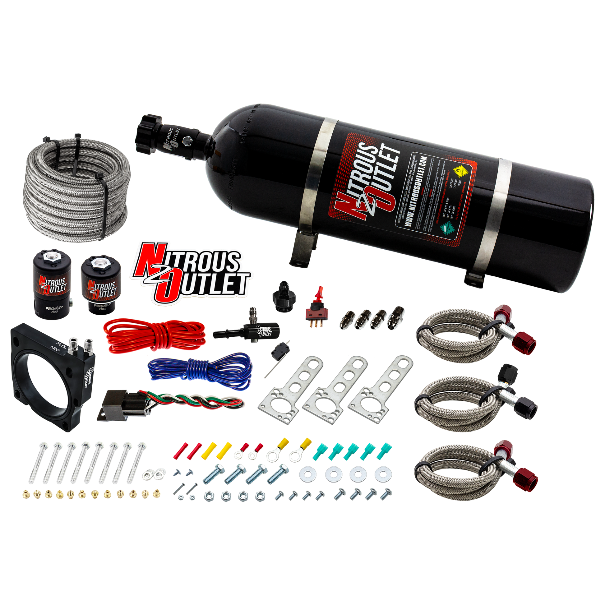 Nitrous Outlet Dodge 80mm 5.7/6.1  Hemi Plate System - Gas/E85 (5-55psi)(50-200HP)(15lb Bottle)